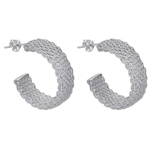 Silver Plated Mesh Earrings - Forge & Form