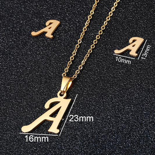 Stainless Steel Initial Necklace