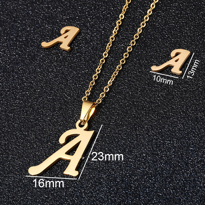 Stainless Steel Initial Necklace