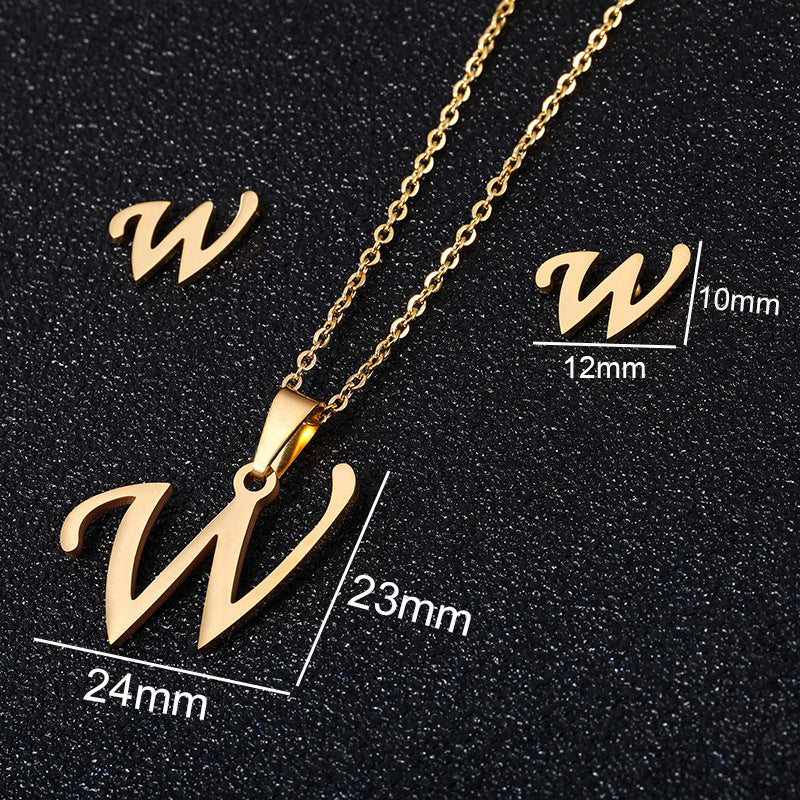 Stainless Steel Initial Necklace