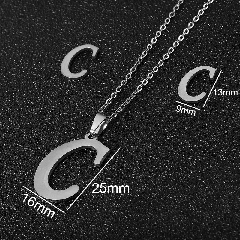 Stainless Steel Initial Necklace