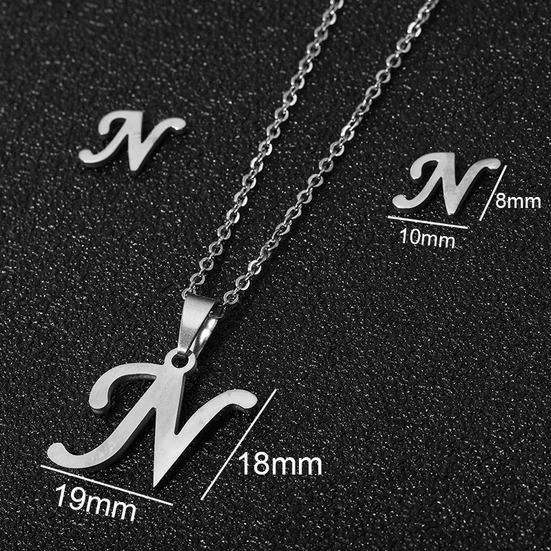 Stainless Steel Initial Necklace