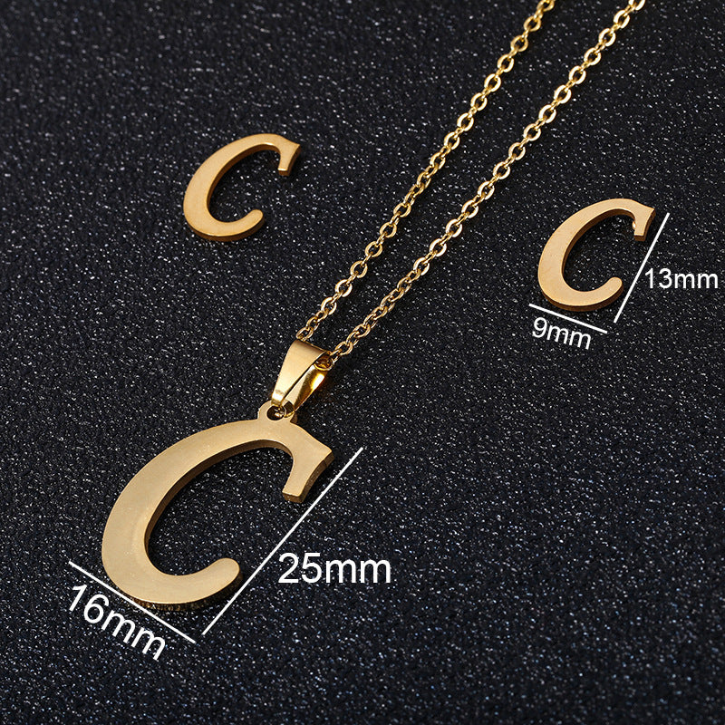 Stainless Steel Initial Necklace