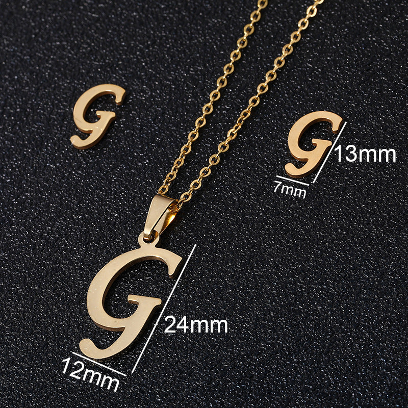 Stainless Steel Initial Necklace