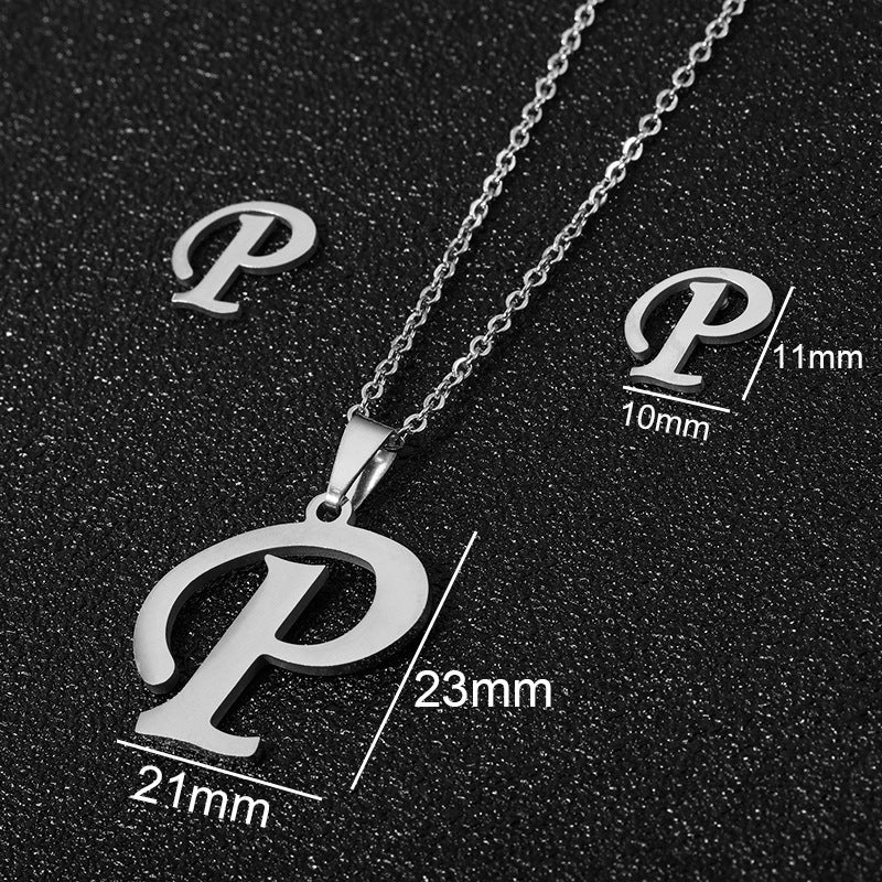Stainless Steel Initial Necklace