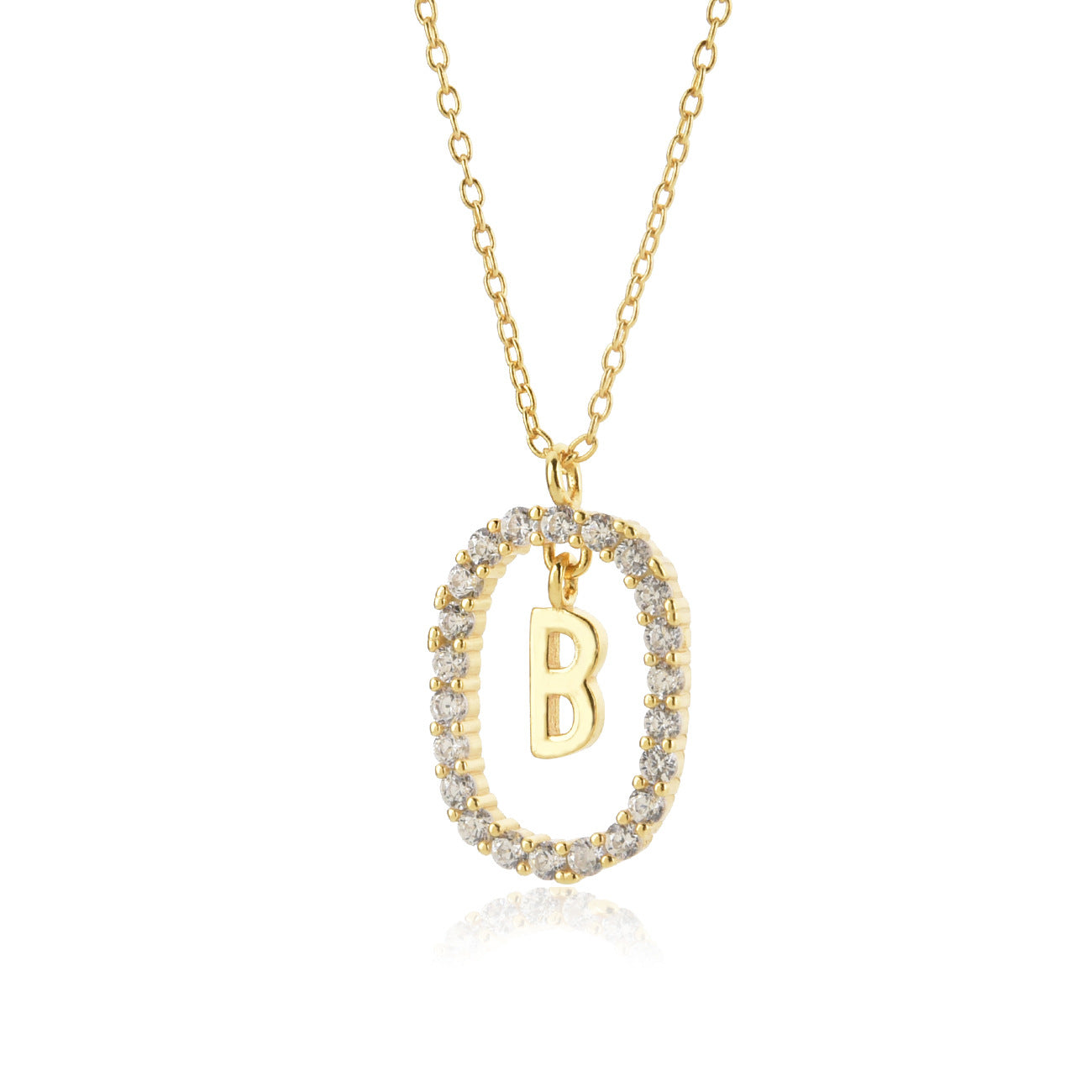 Sterling Silver Initial Halo Necklace - Forge & Form