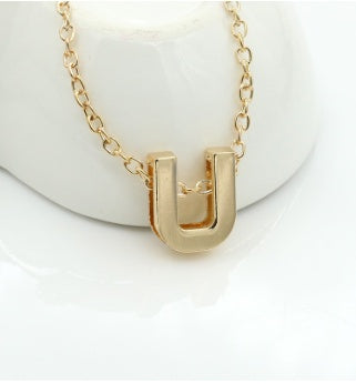 Bulky Block Letter Initial Necklace