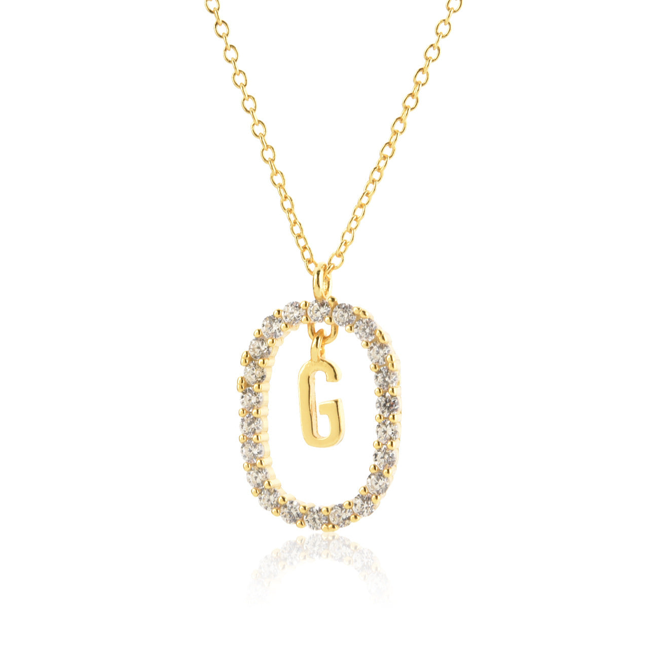 Sterling Silver Initial Halo Necklace - Forge & Form