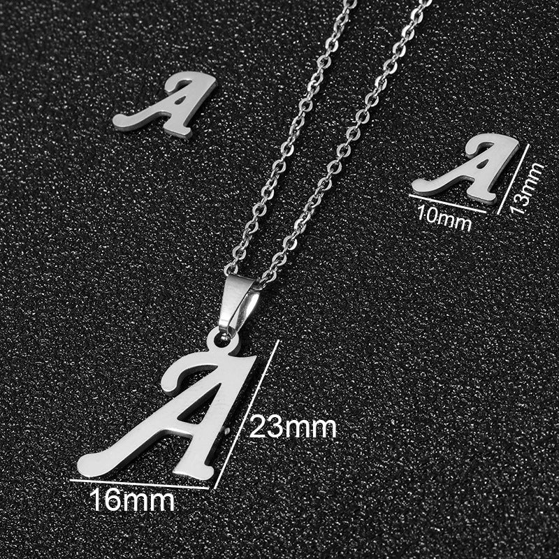 Stainless Steel Initial Necklace