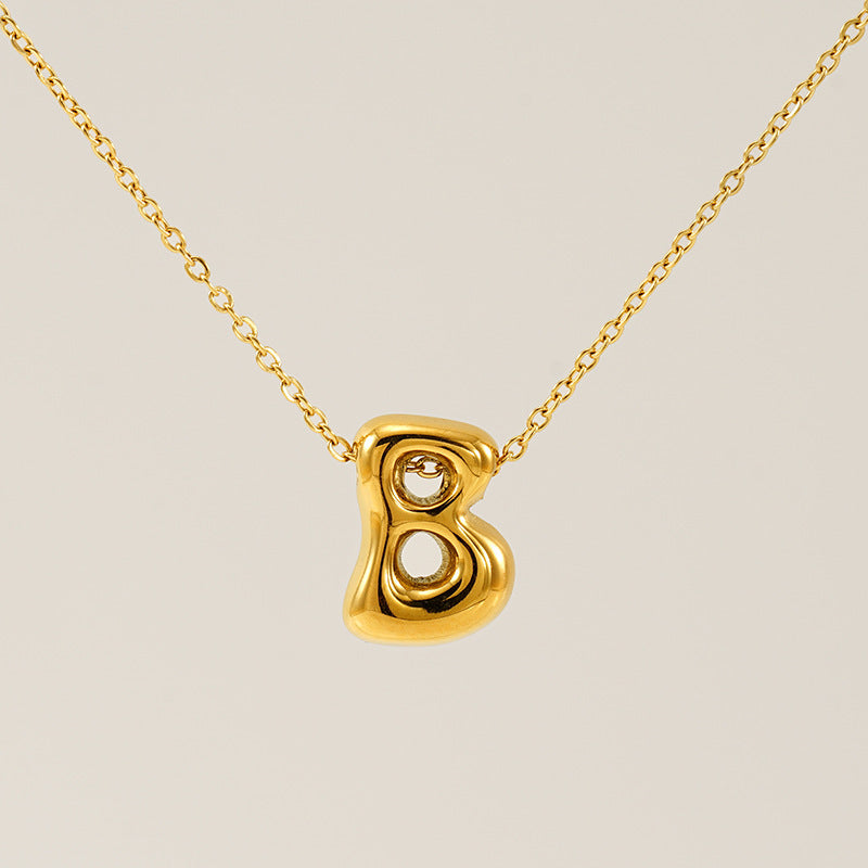 Glossy Bubble Letter Necklace