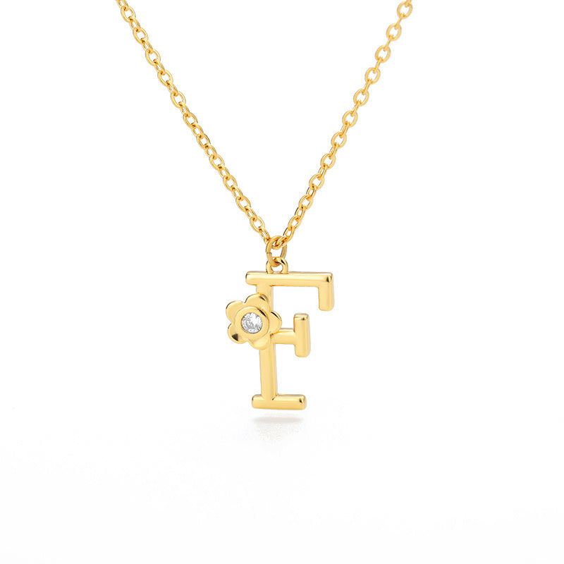 Rose Initial Necklace