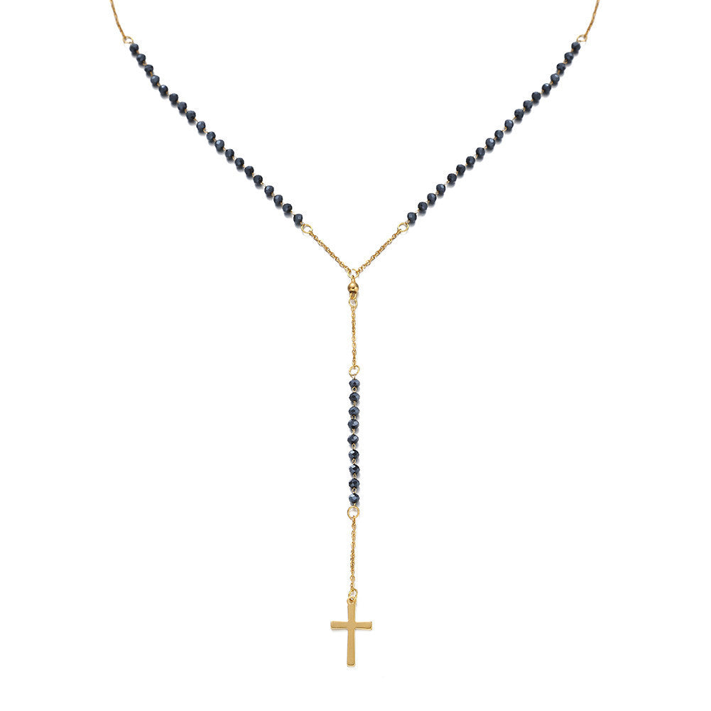 Beaded Cross Lariat