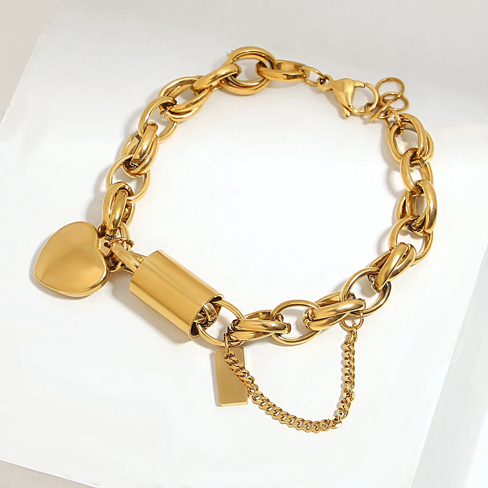 Chained Heart Bracelet