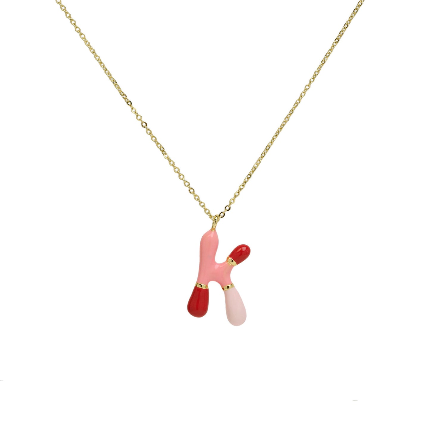 Bone Letter Epoxy Initial Necklace