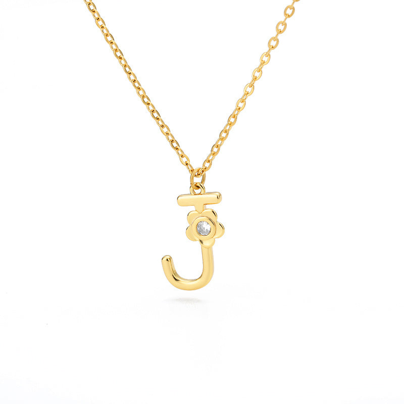 Rose Initial Necklace