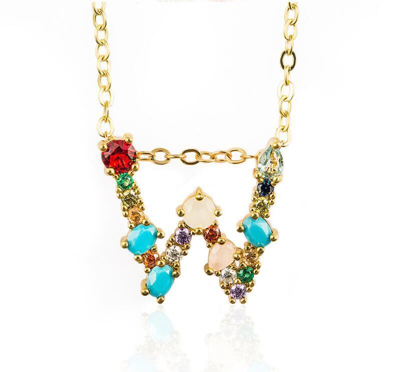 Jeweled Initial Necklace