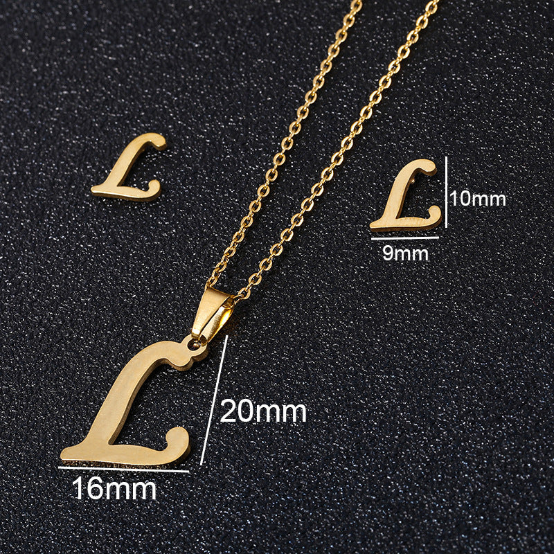 Stainless Steel Initial Necklace