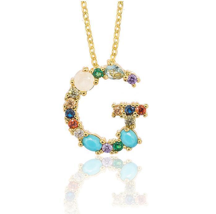 Jeweled Initial Necklace