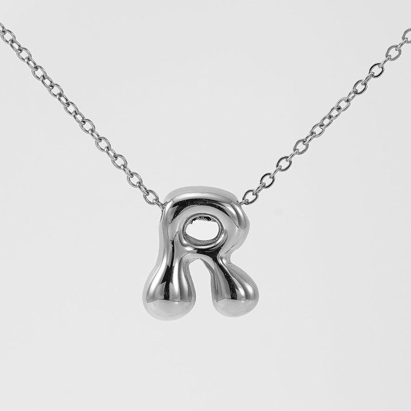 Glossy Bubble Letter Necklace