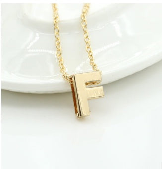 Bulky Block Letter Initial Necklace