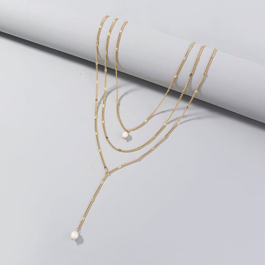 Double Pearl Lariat