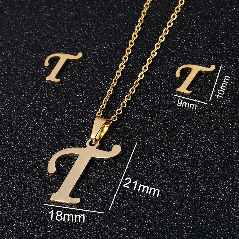 Stainless Steel Initial Necklace