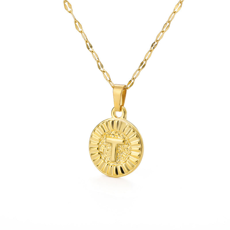 Disc Initial Necklace