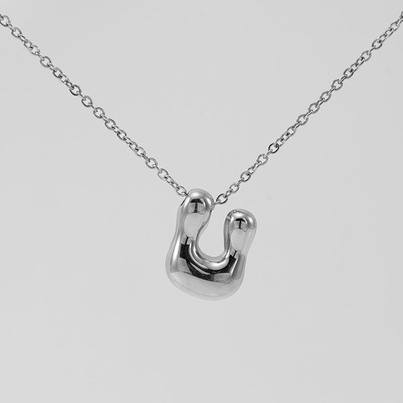 Glossy Bubble Letter Necklace