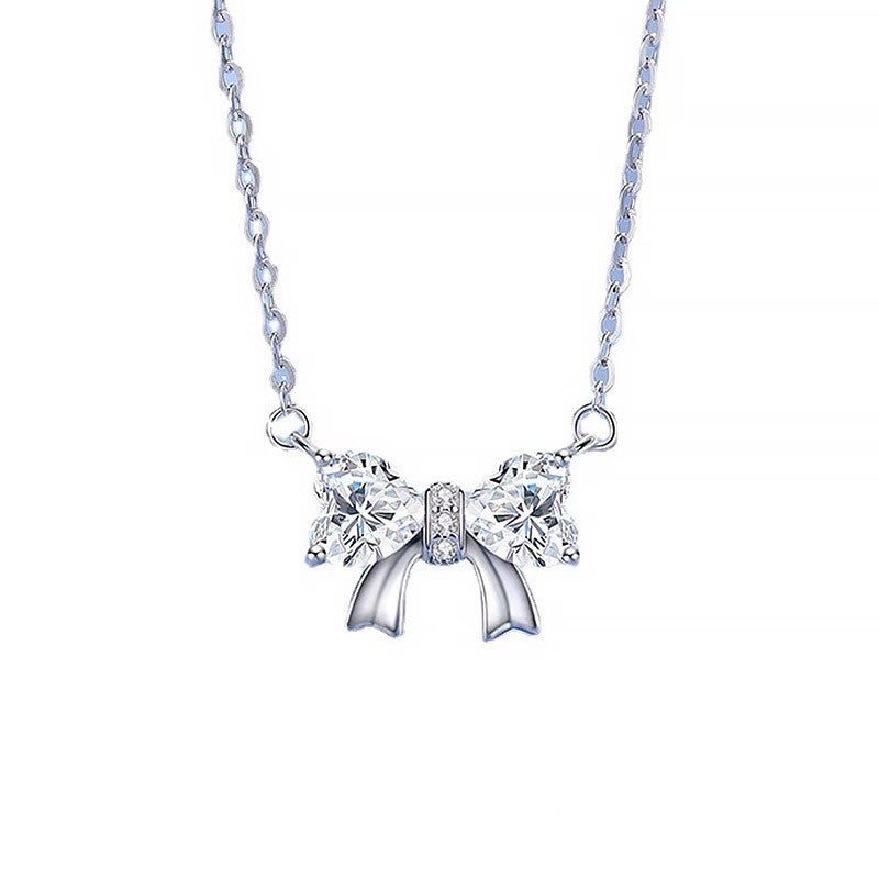 Sterling Silver Dream Girl Bow Necklace - Forge & Form