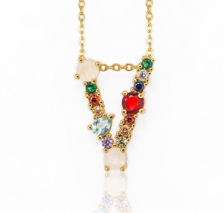 Jeweled Initial Necklace