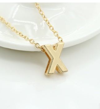 Bulky Block Letter Initial Necklace