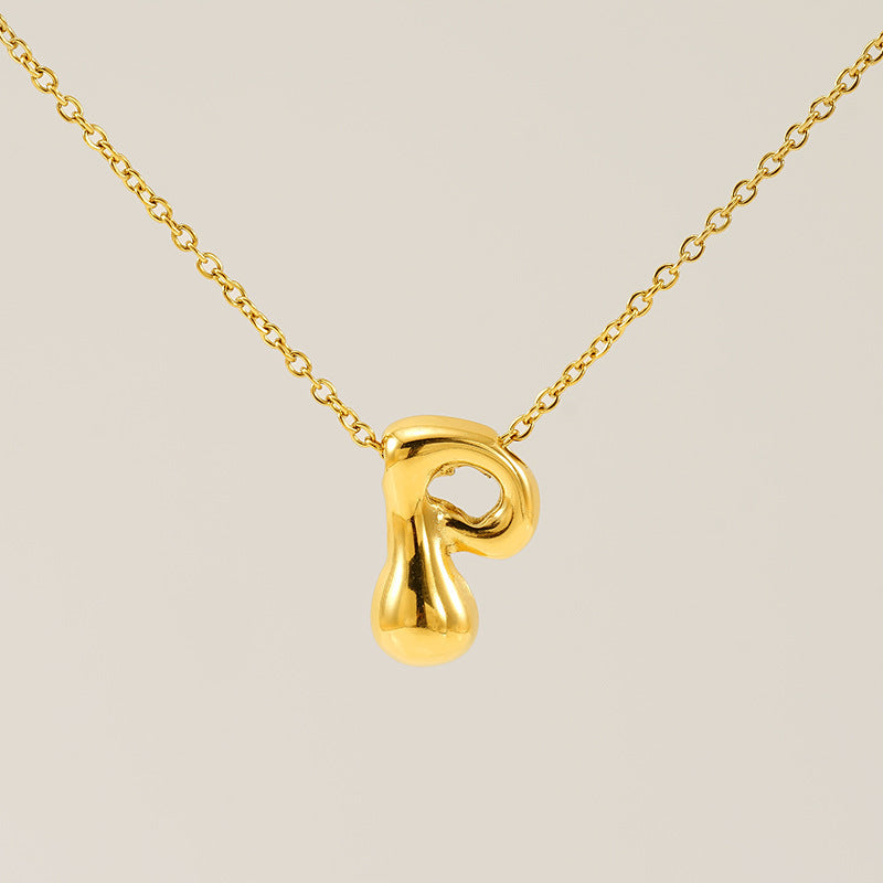Glossy Bubble Letter Necklace