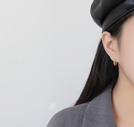 Sterling Silver Block Hoop Earrings - Forge & Form