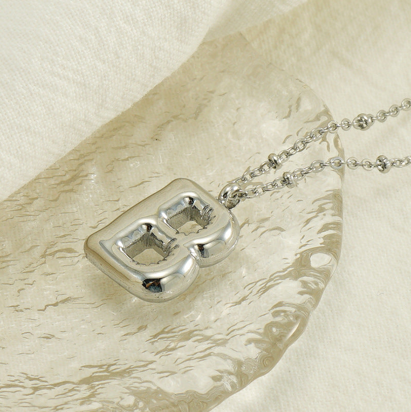Large Bubble Letter Pendant Necklace