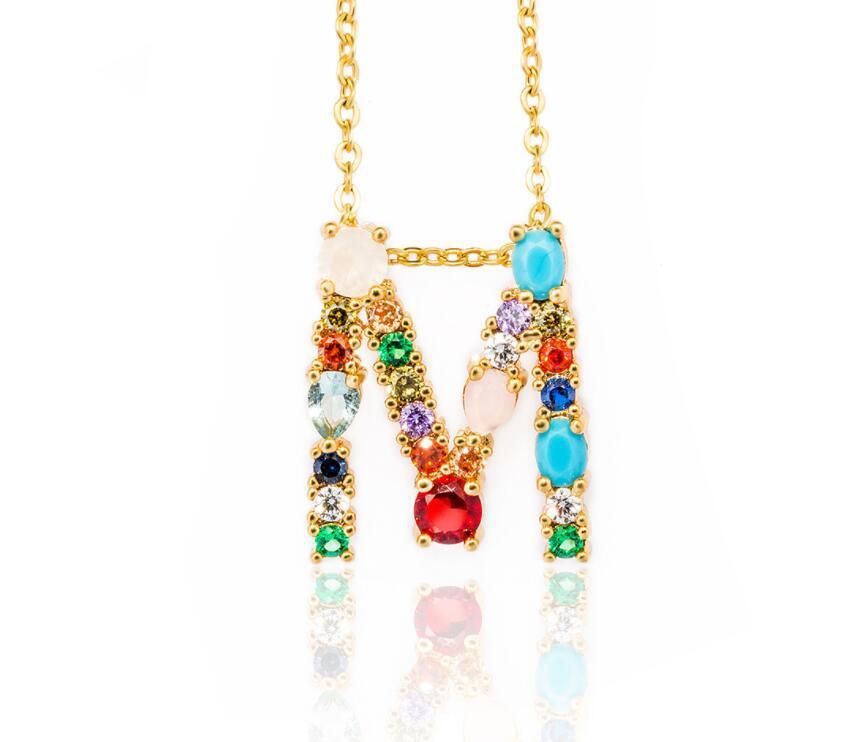 Jeweled Initial Necklace