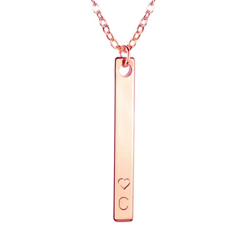 Initial Bar Pendant Necklace