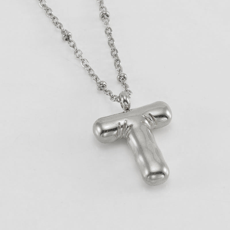 Large Bubble Letter Pendant Necklace