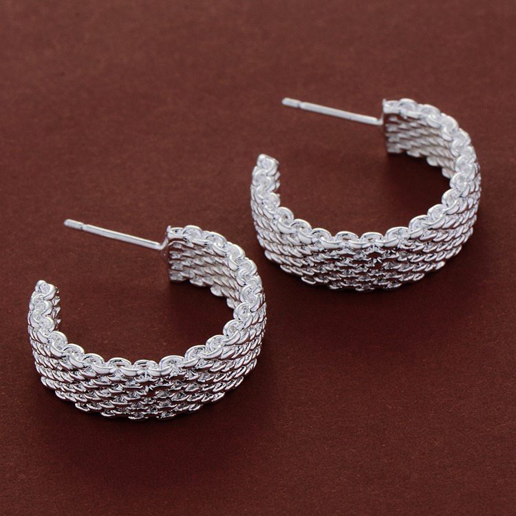 Silver Plated Mesh Earrings - Forge & Form