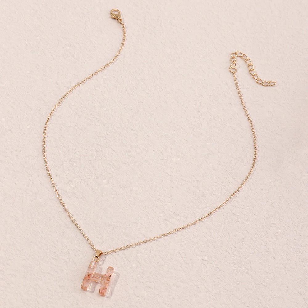 Acrylic Gold Leaf Initial Necklace