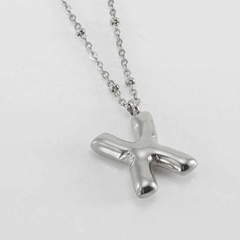 Large Bubble Letter Pendant Necklace