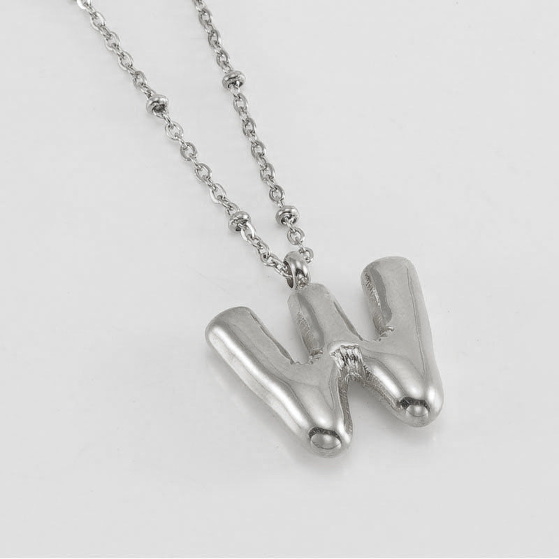 Large Bubble Letter Pendant Necklace
