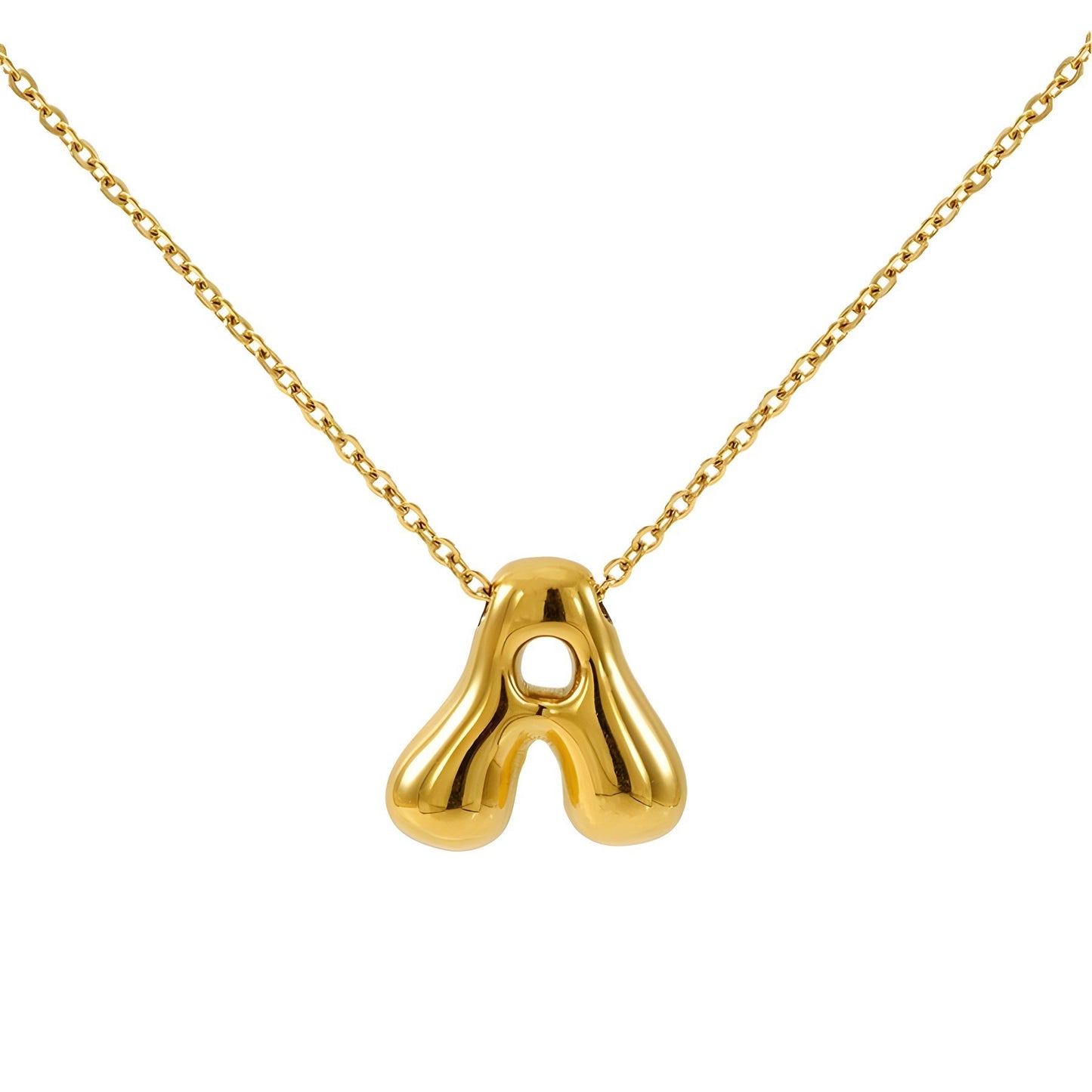 Glossy Bubble Letter Necklace