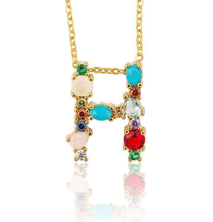 Jeweled Initial Necklace