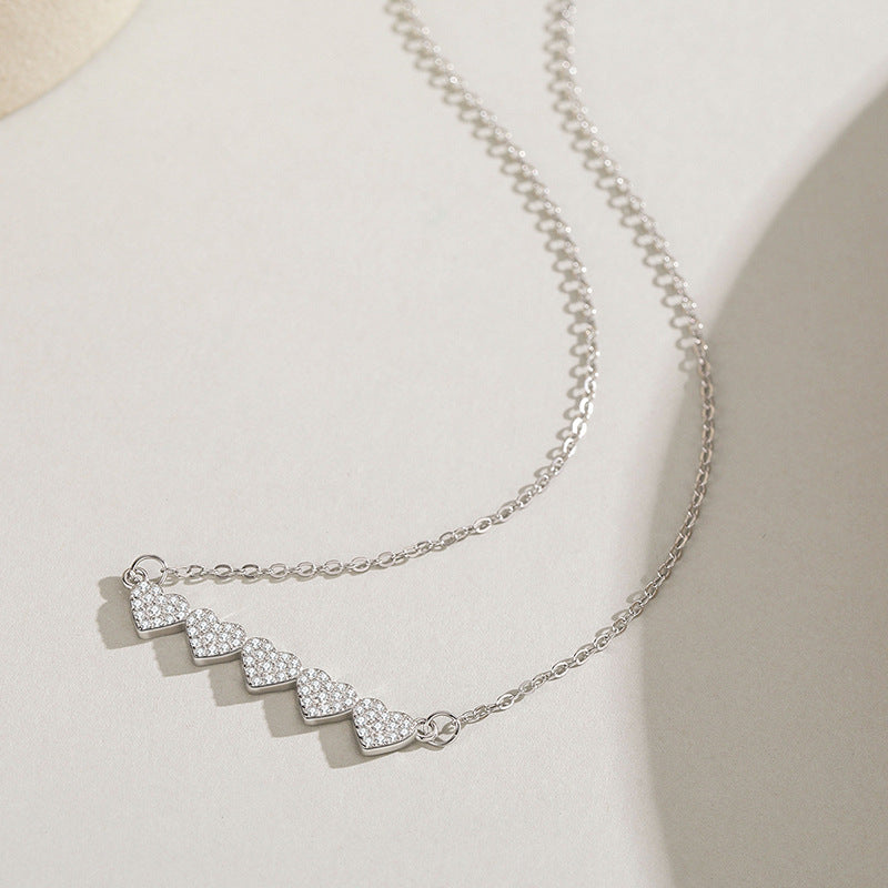 Sterling Silver Radiant Hearts Necklace - Forge & Form