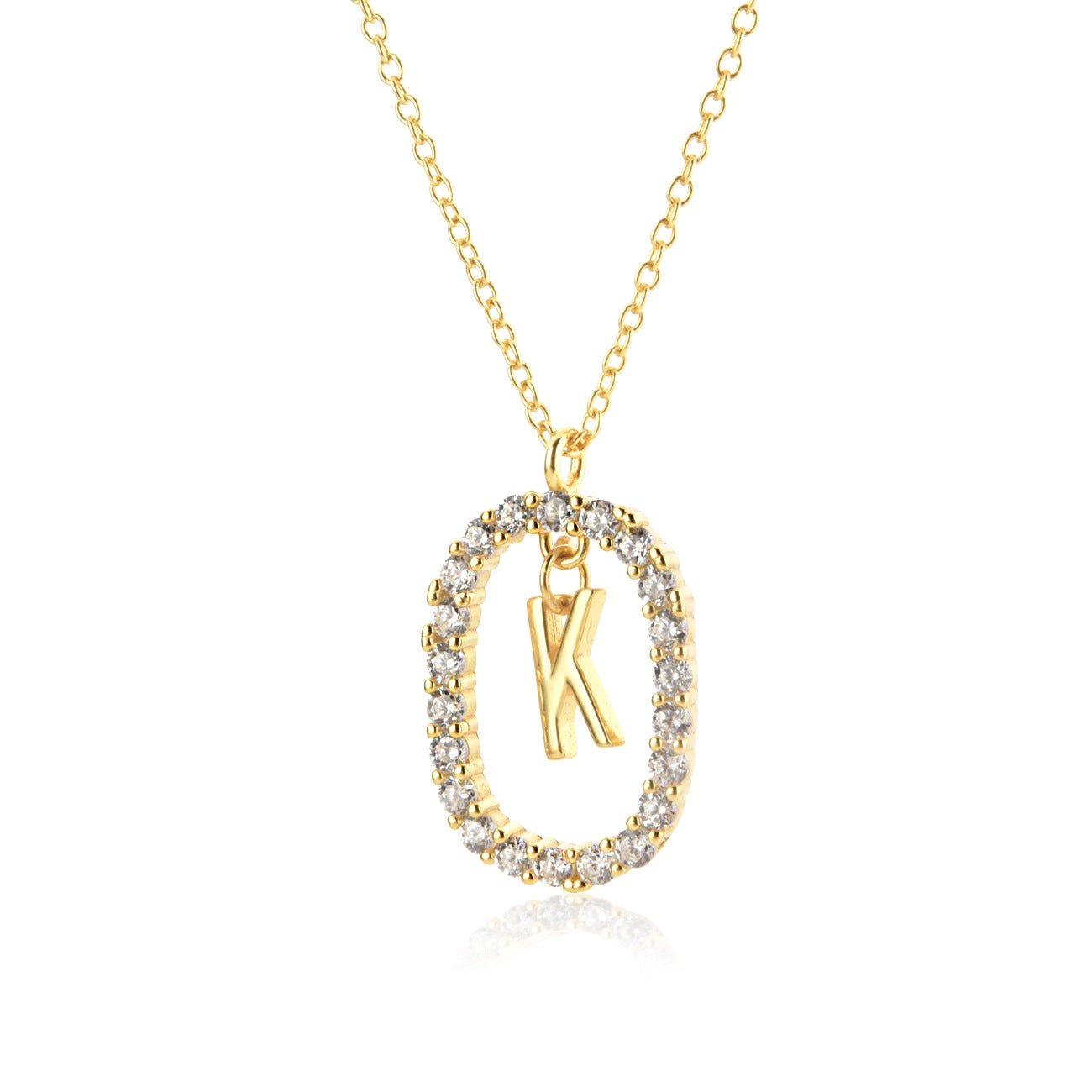 Sterling Silver Initial Halo Necklace - Forge & Form