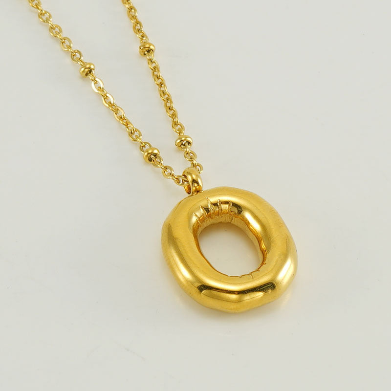 Large Bubble Letter Pendant Necklace