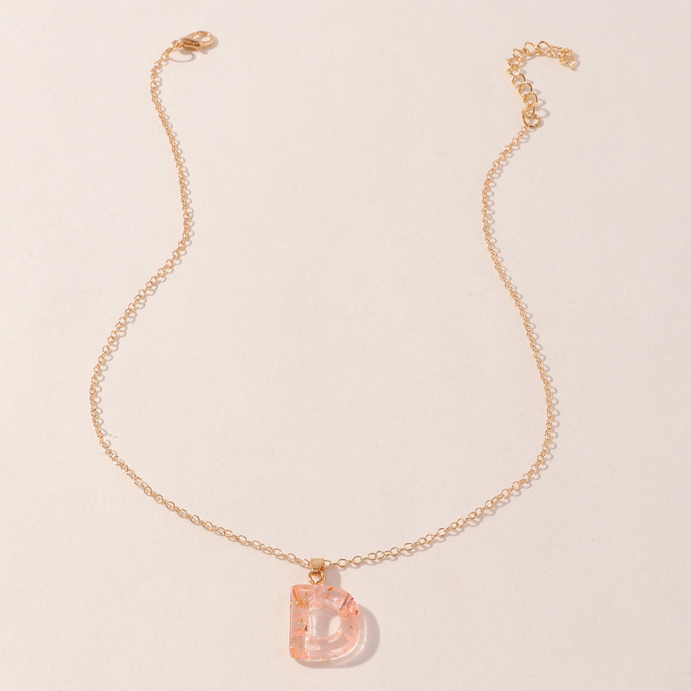 Acrylic Gold Leaf Initial Necklace