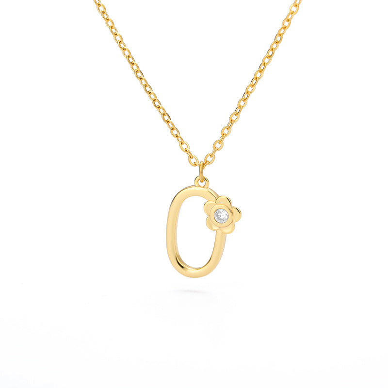 Rose Initial Necklace