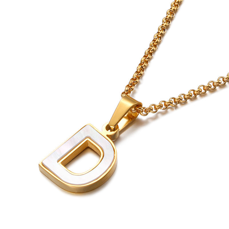 Shell & Gold Initial Necklace