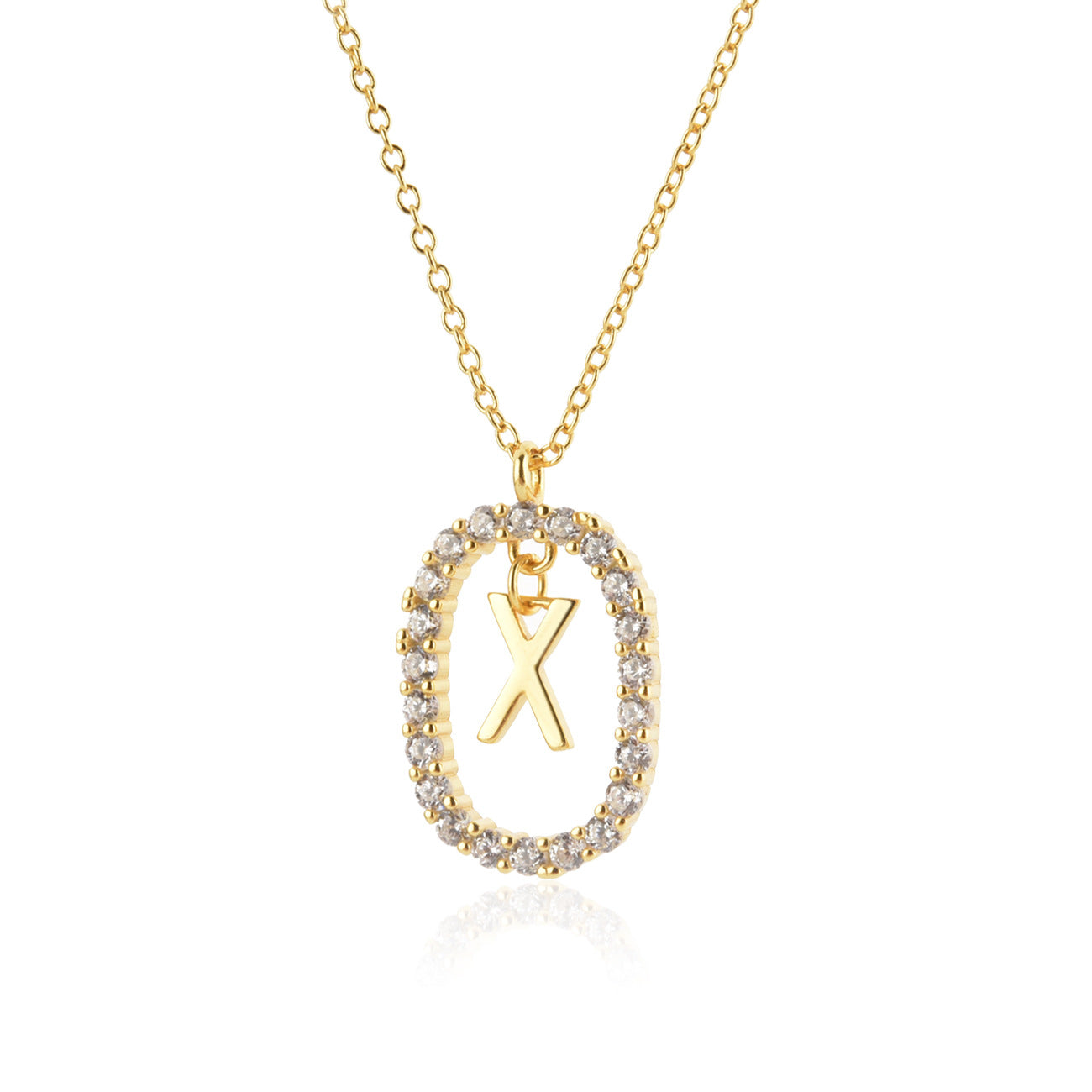 Sterling Silver Initial Halo Necklace - Forge & Form